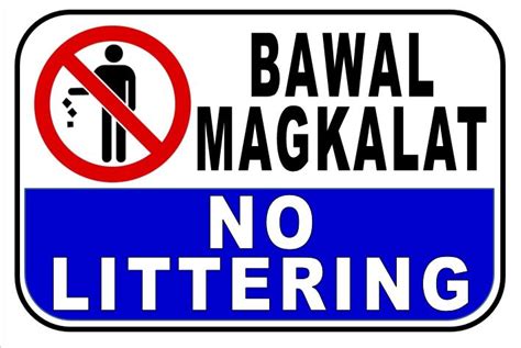 bawal magkalat sign|Bawal magkalat Signage, 8x11 inches size, PVC material like ID.
